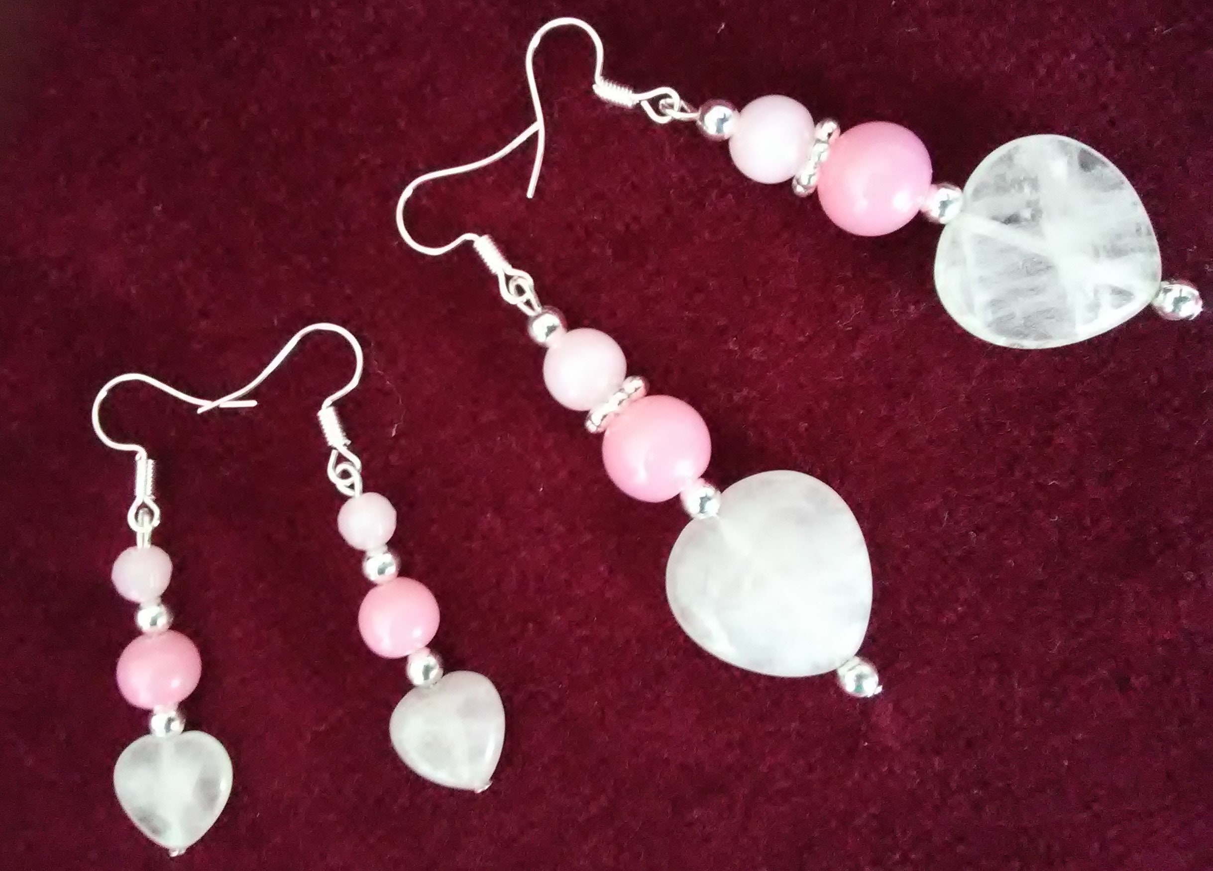 Pink Heart Earrings Heart Earrings Light Pink Earrings Pink Etsy