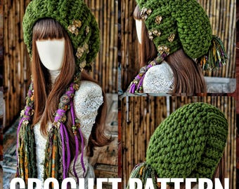 Slouchy pom pom hat crochet pattern