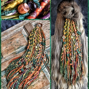 Wool dreads on hairband acorn stash