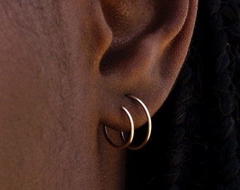 fake pierced earrings hoops