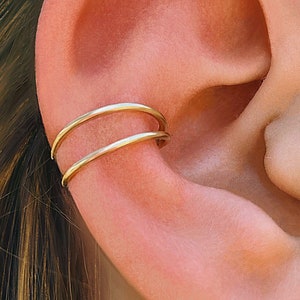 Moon ear cuff, Double conch cuff 18 gauge 14k gold filled, Ear cuff non pierced, Fake conch piercing, Moon Conch Cuff