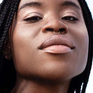 Faux septum ring, non piercing nose ring, gold septum clip on ring, fake septum piercing, gift for her