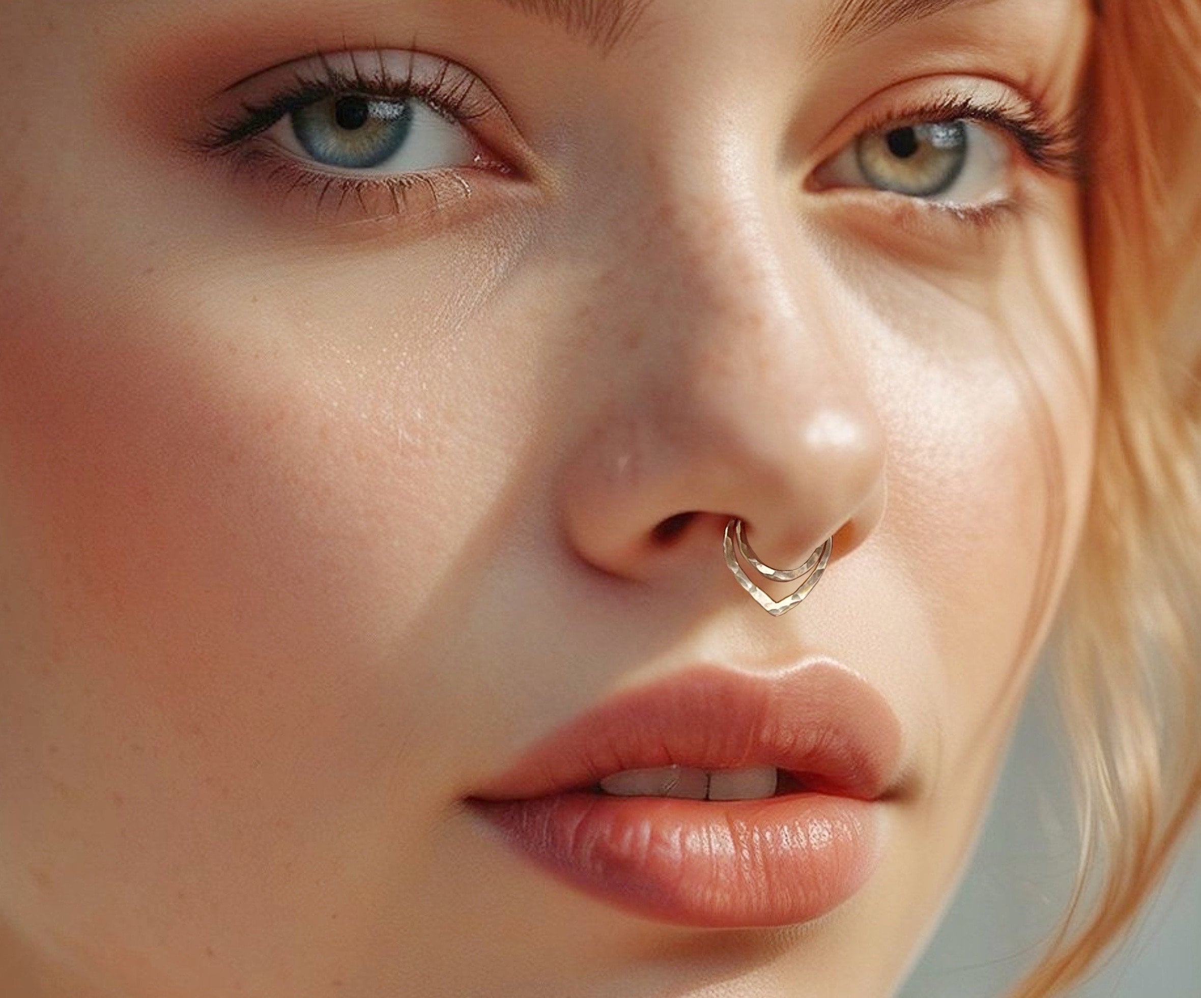 Dainty Gold Septum Piercing Etsy