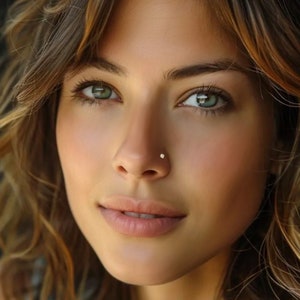 9k Gold 3mm Simulated Diamond Nose Stud: 24k Titanium Post