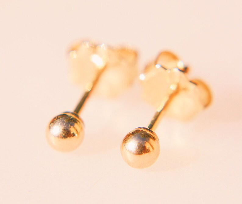 Tiny gold ball stud earrings Clearance