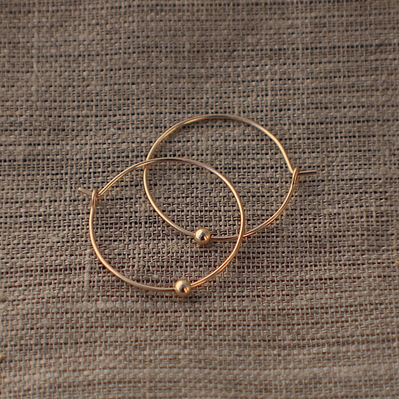 gold hoops with diamond balls