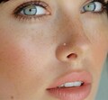 Tiny Diamond Solid Gold Nose Stud, Simulated Diamond 1.5 mm L shape Stud, Nose Piercing 20 Gauge, Solid Gold 9k, 8236