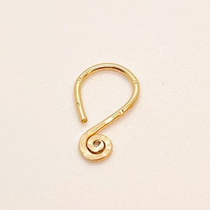 9k Gold Spiral Cartilage Ring: 18 Gauge Helix Piercing