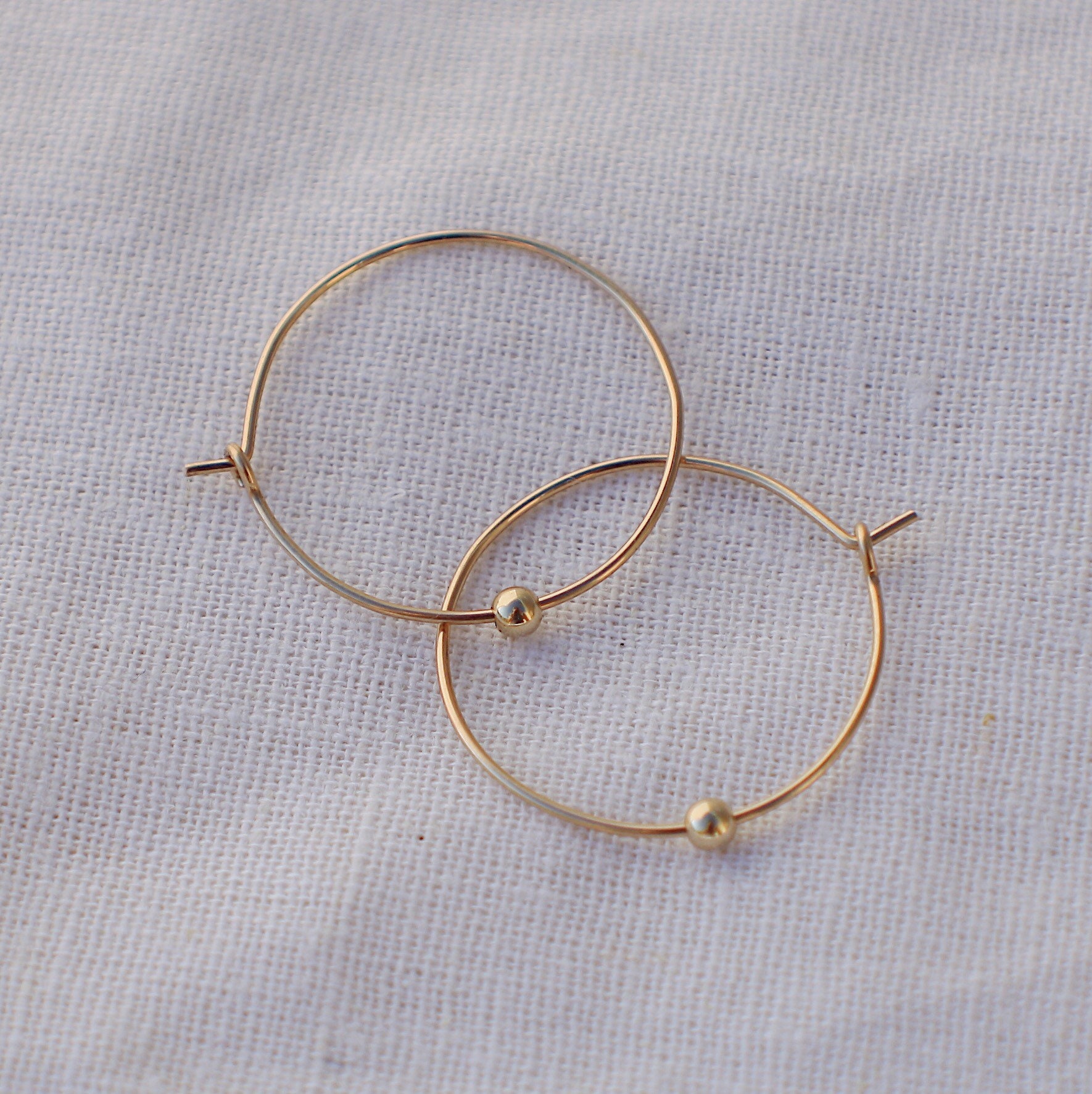 gold hoops with diamond balls