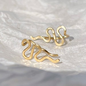 Sterling Silver Snake Ear Climber: Minimalist Gold Filled Earrings