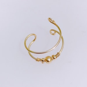 Double Orbital Conch Cuff, Fake Upper Piercing, 14 k Gold Ear Cuff, No Piercing image 2