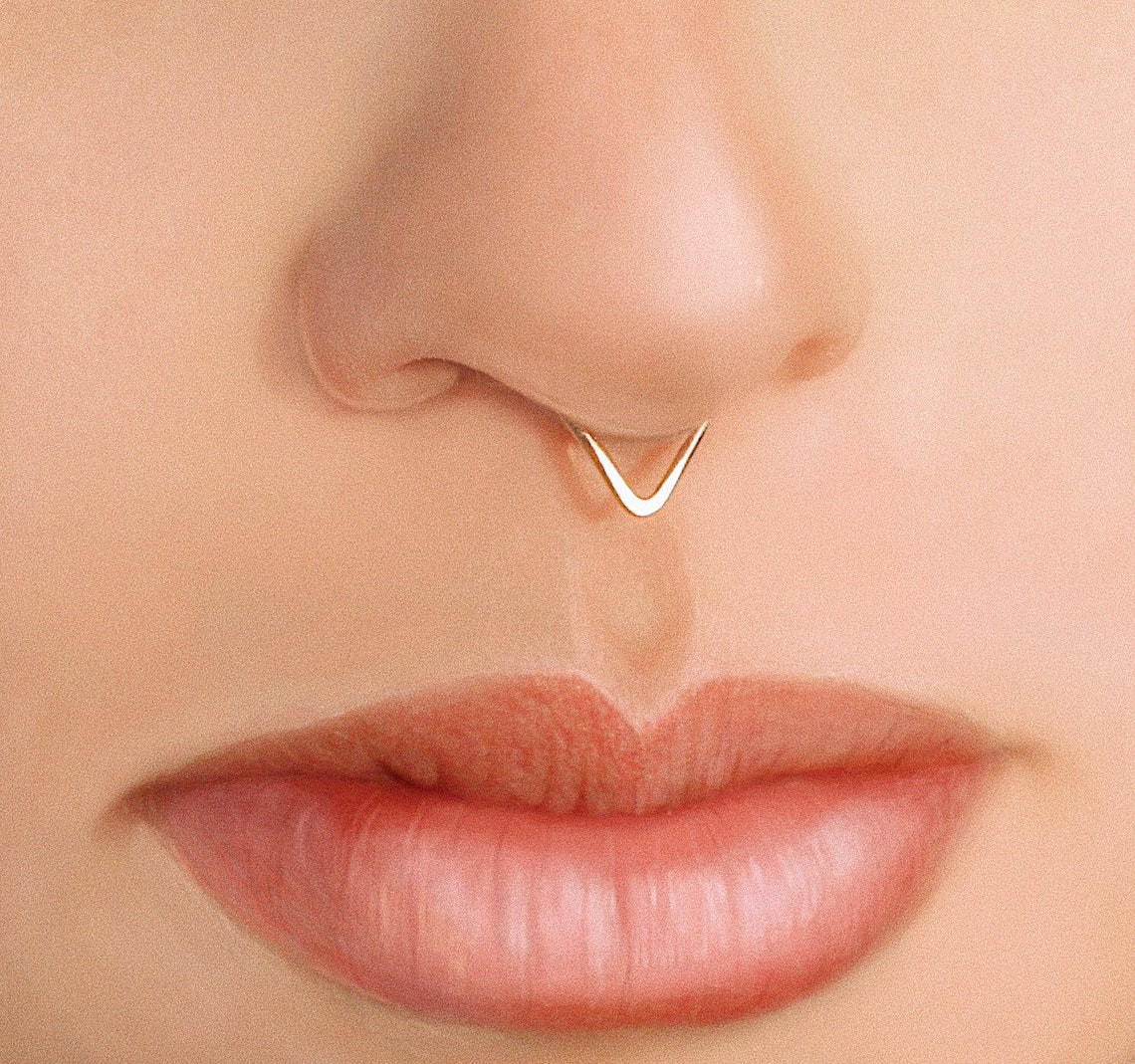 Septum ring 18 Gauge septum ring nose triangle piercing Etsy