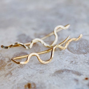 Snake Ear climbers Big, Gold statement earrings, Romantic earrings, Gift for her image 6