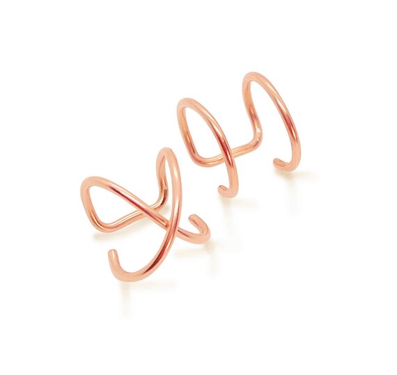 Valentine Day Cris Cross Ear Cuff Rose Gold Ear Cuff - Etsy