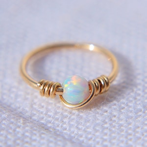 Opal nose ring, Nose piercing, Gold fire opal piercing, Piercing nose ring, Boho style, Black Friday image 8