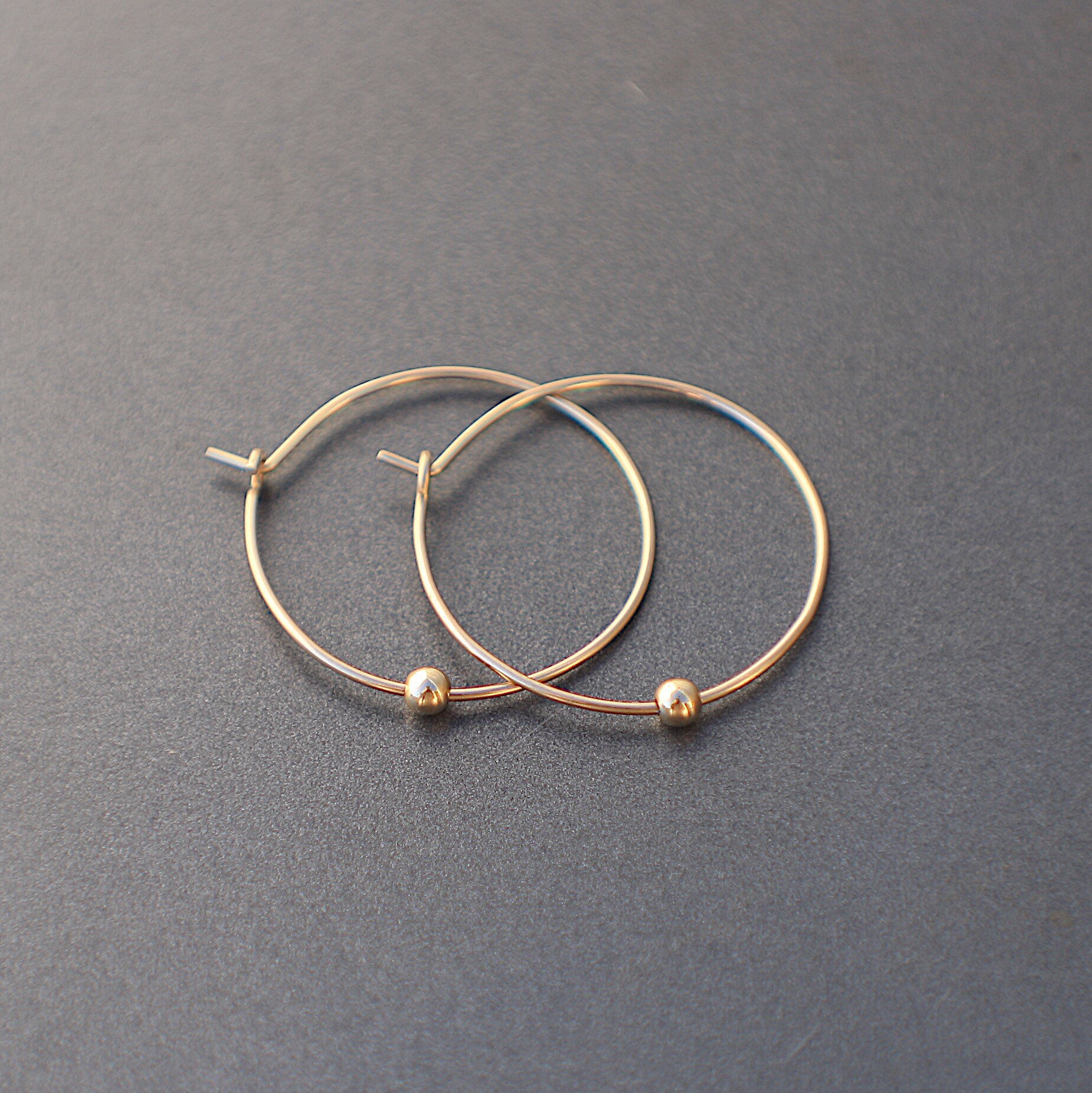 TAI Medium Gold Ball Hoops