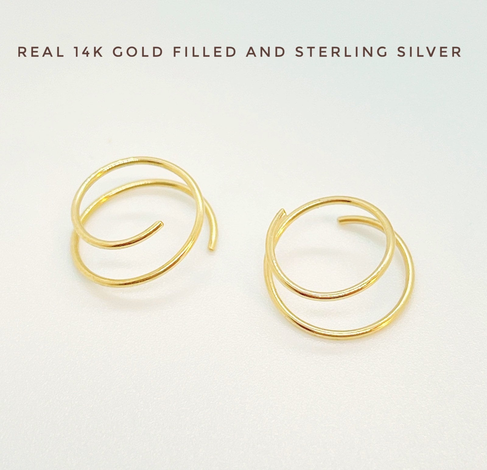 Source Double Helix Huggies Twist Earrings Gold Plated Joyas