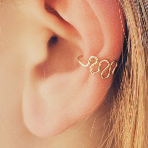 Snake Conch Cuff Fake Piercing Serpent Ear Cuff No Piercing Etsy