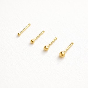 Gold Nose Bone Stud, 14k Gold Filled, Nose Stud: 20 Gauge Nose Piercing, 5267