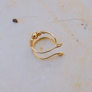 Double Orbital Conch Cuff, Fake Upper Piercing, 14 k Gold Ear Cuff, No Piercing image 3