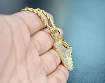 Para hombres 14k Oro Acabado .925 Simulado Diamante 1 una fila tenis cadena 4mm 24/"