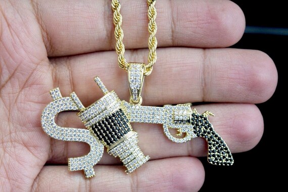 Men/'s Scarface Money Power Respect Dollar Custom Hip Hop Pendant Free Necklace