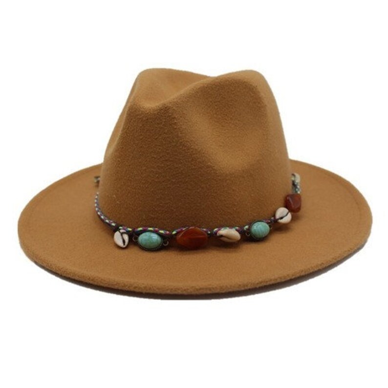 Wool Women Men Felt Fedora Hat With Tassel Bohemia Ribbon Elegant Lady Winter Autumn Jazz Church Godfather Sombrero Caps