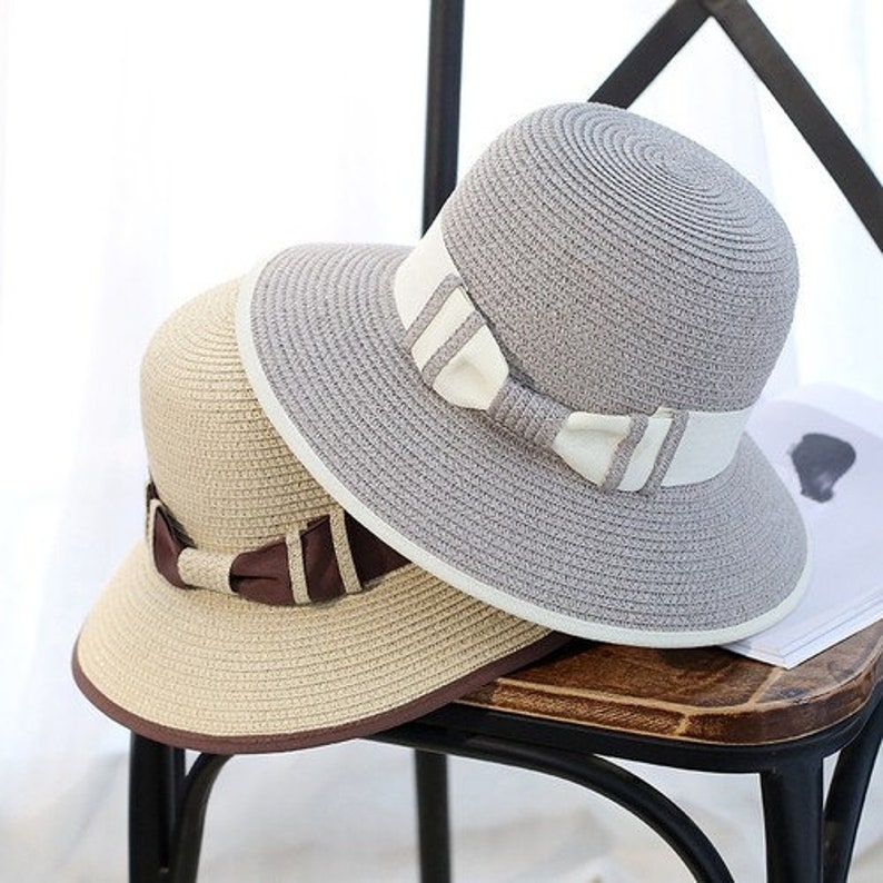 Stylish Fashion Women Foldable Wide Large Brim Beach Sun Caps Floppy Straw Hat Sweet Butterfly Summer Tour Hats for Women