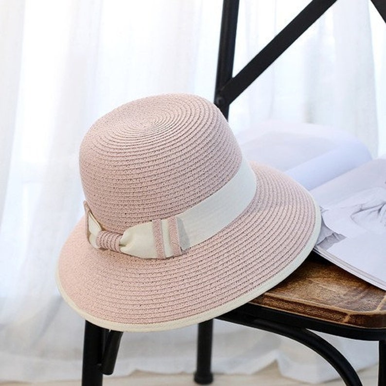 Stylish Fashion Women Foldable Wide Large Brim Beach Sun Caps Floppy Straw Hat Sweet Butterfly Summer Tour Hats for Women