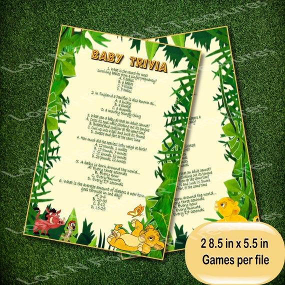 Lion King Baby Shower Games Lion King Baby Shower Baby Etsy