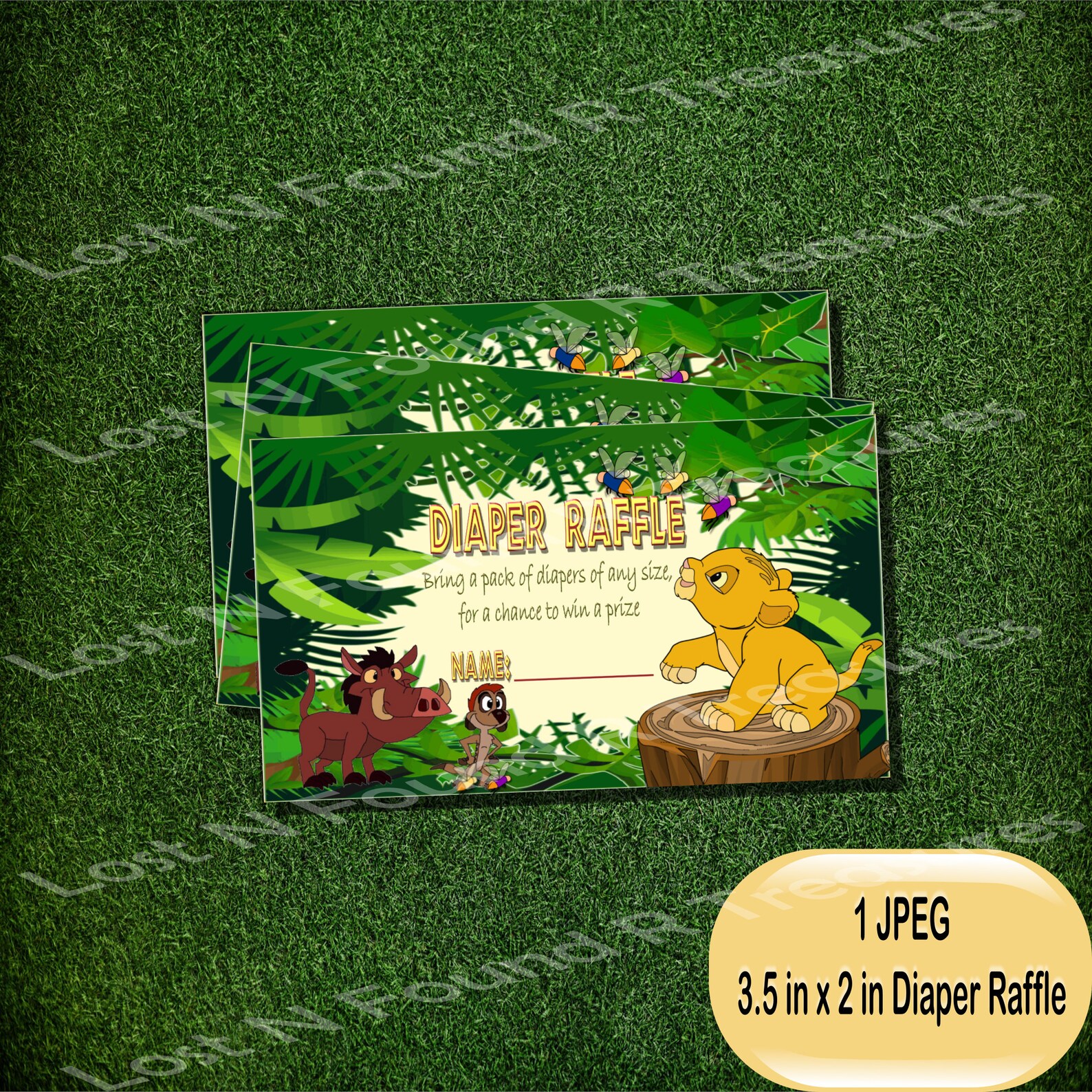 Lion King Diaper Raffle Simba Baby Shower.lion King Baby - Etsy