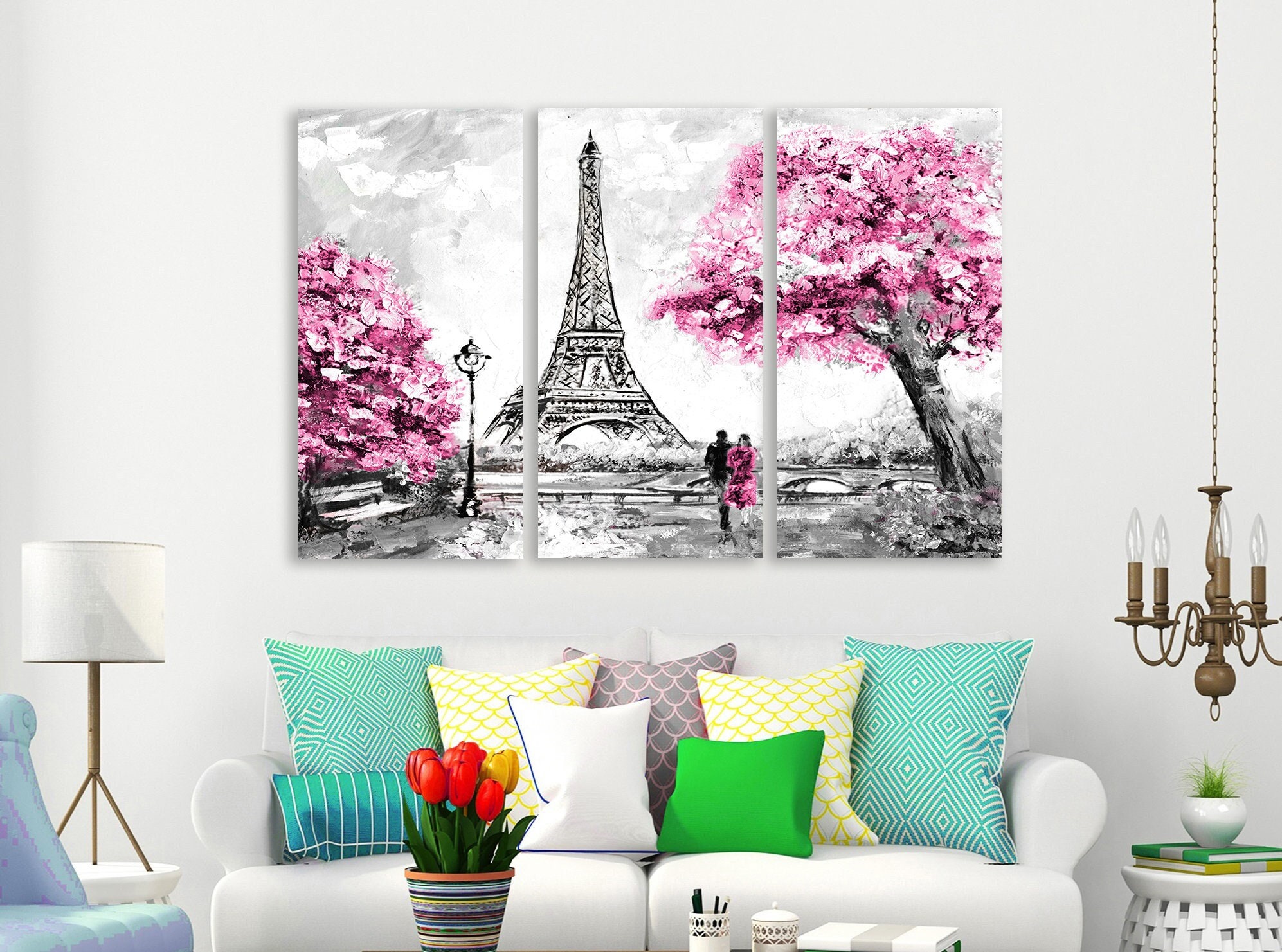 Paris Painting Paris Canvas Wall Art Paris Canvas Art Eiffel Etsy
