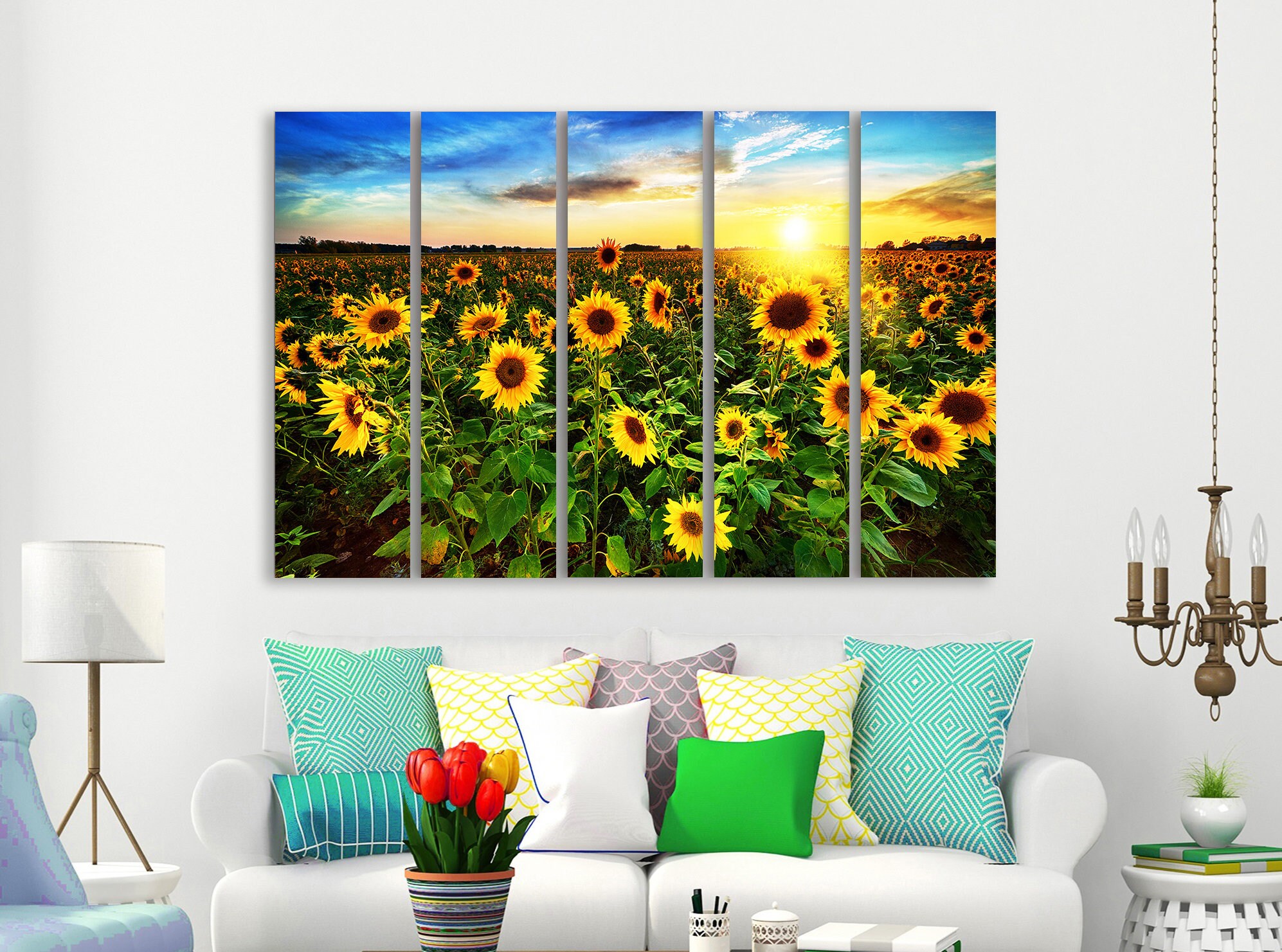 Sunflower Canvas Art Sunflower Painting Sunflower Wall Art | Etsy