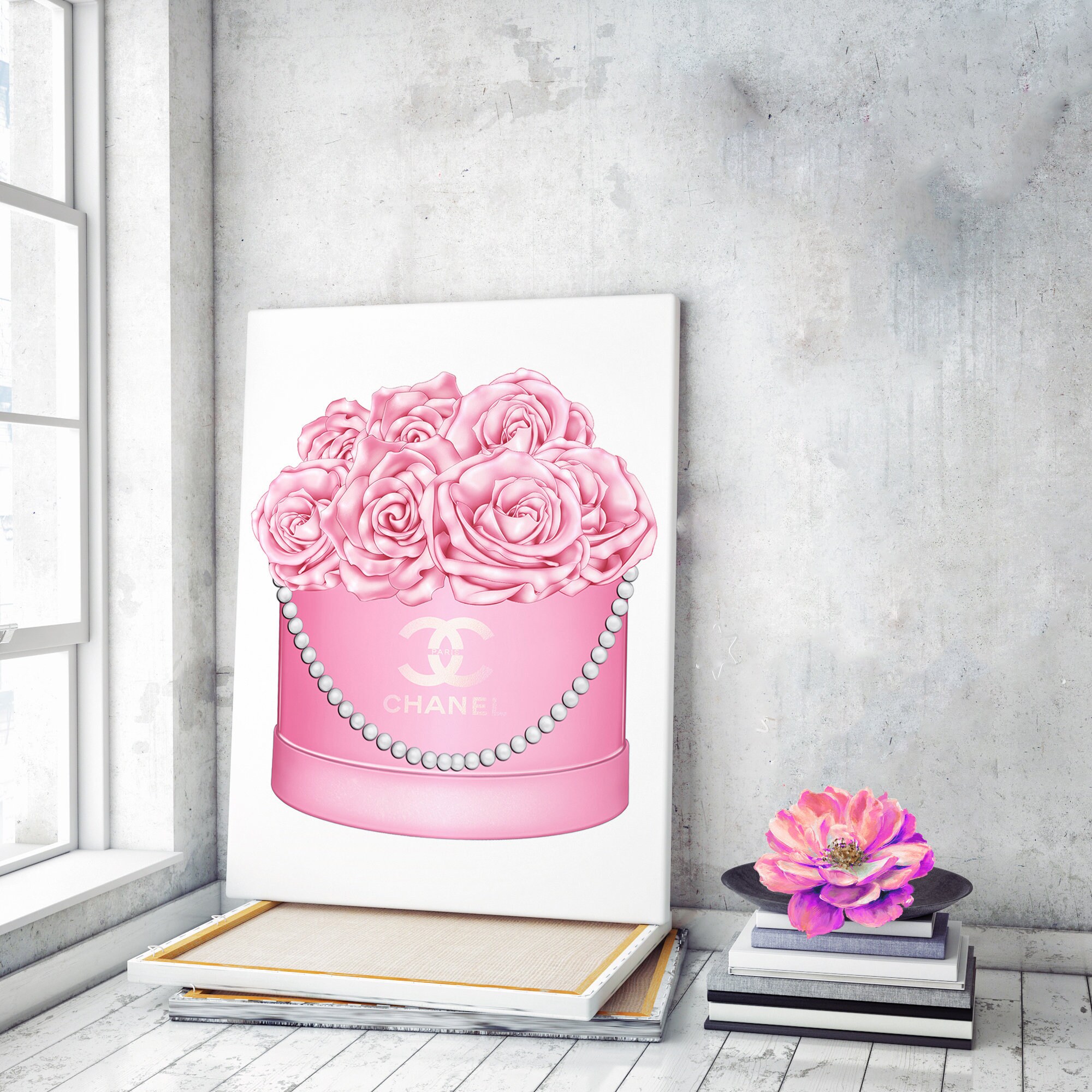 Mode Wand Kunst Kunst Leinwand Wand Kunst Mode Druck Rose Wand Etsy