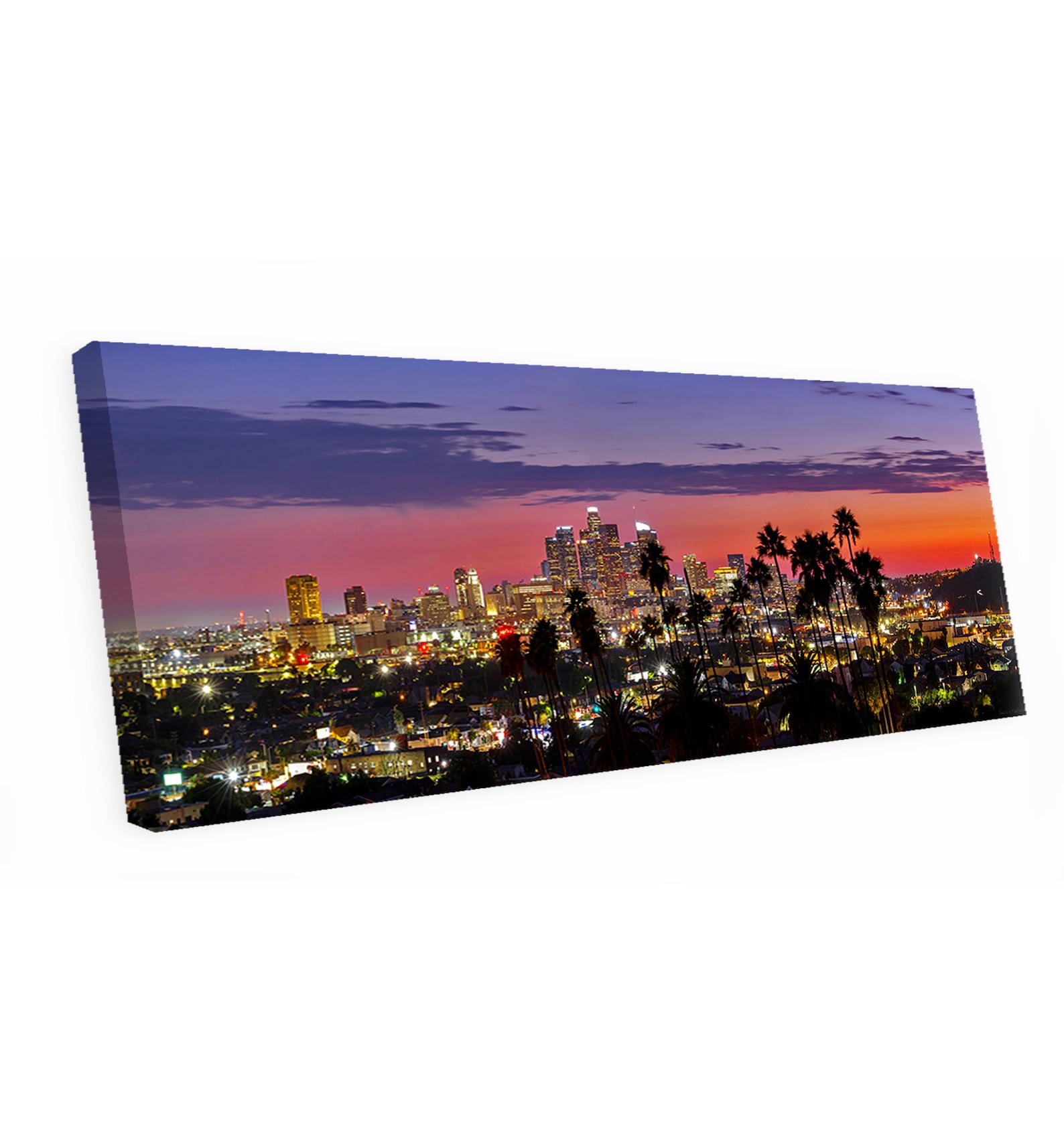 Los Angeles Downtown Skyline Canvas Wall Art Los Angeles Wall Etsy