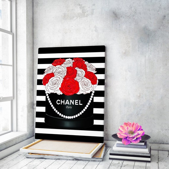 Fashion Wall Art Fashion Canvas Wall Art Fashion Print Rose Etsy