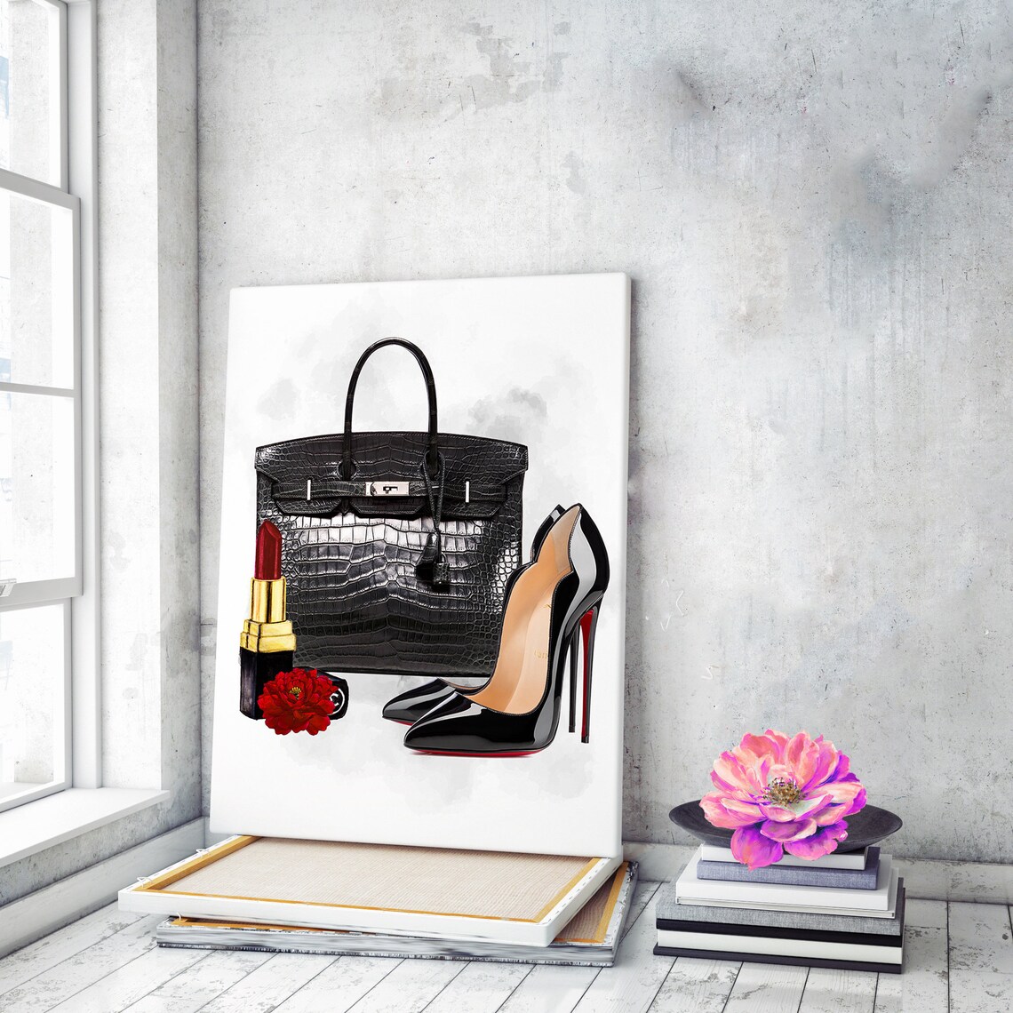 Fashion Wall Art Fashion Canvas Wall Art Fashion Shoes Wall Etsy