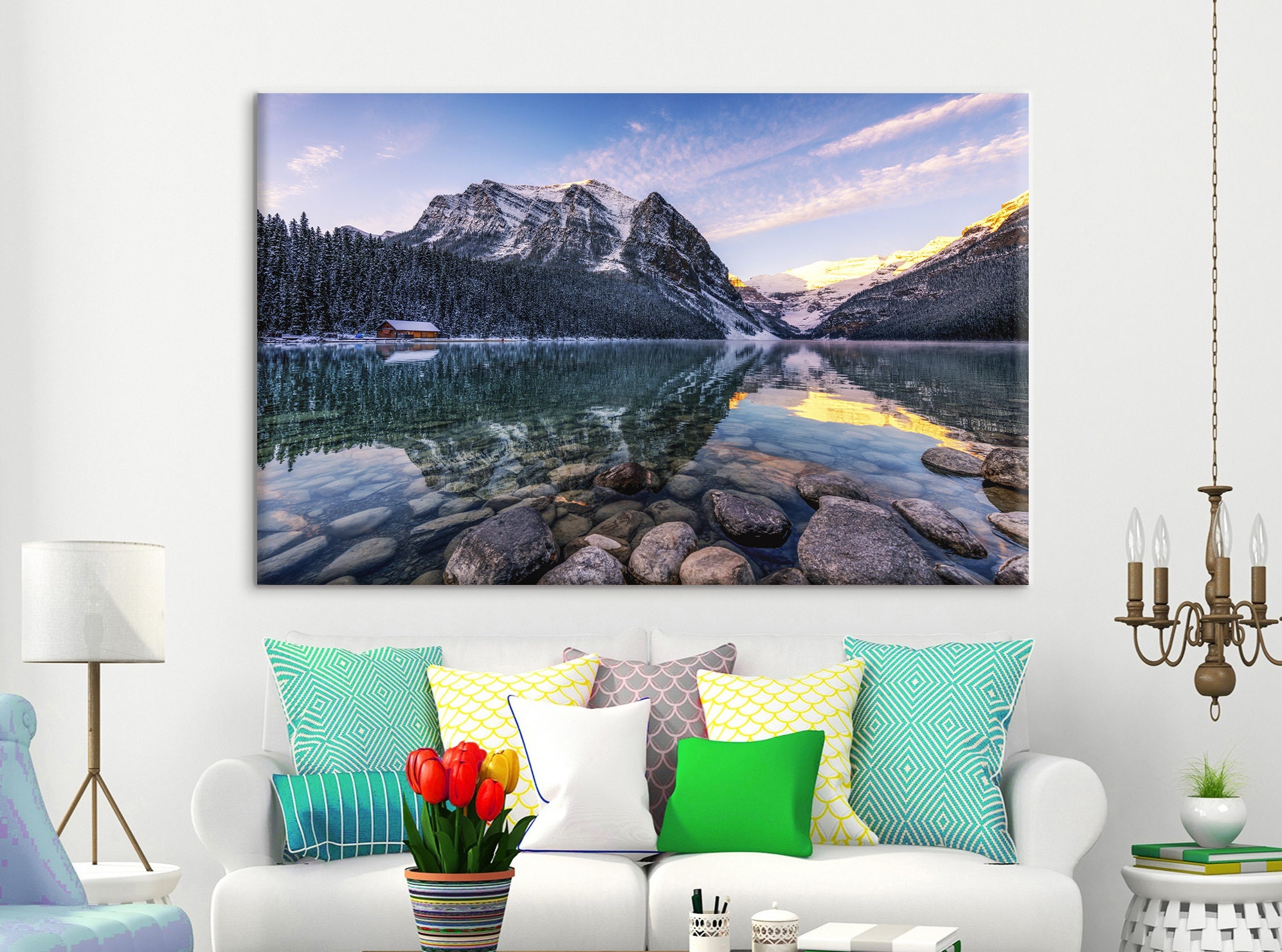 Lake Louise Canvas Art Lake Louise Canvas Wall Art Canada Etsy