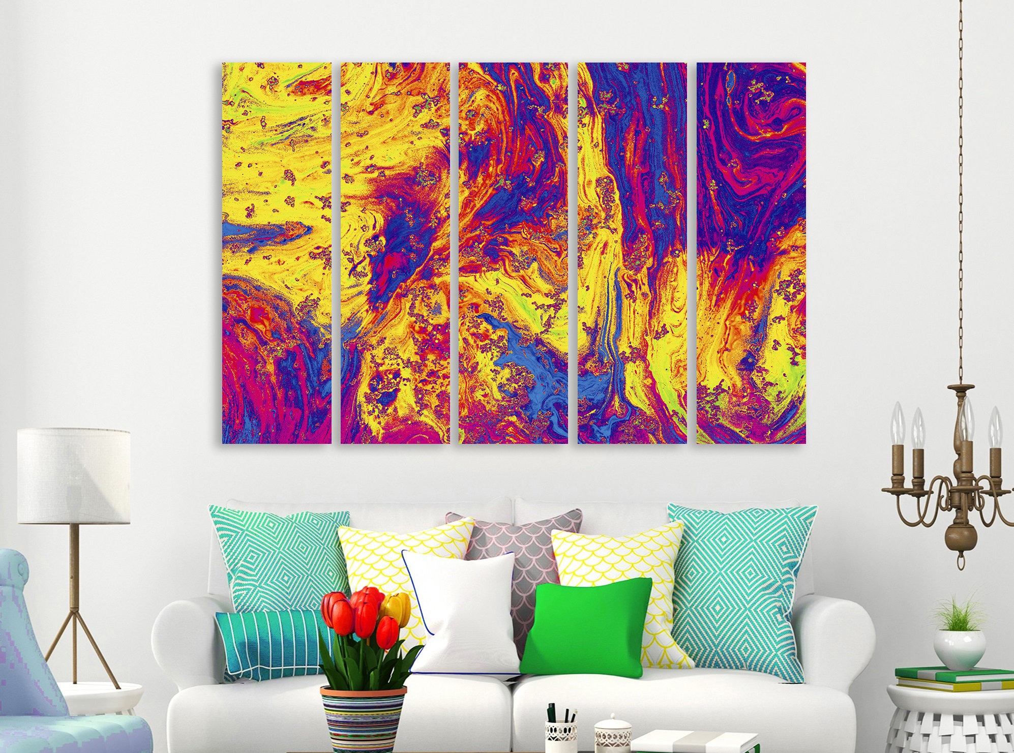 Colorful Abstract Canvas Wall Art Abstract Canvas Art Abstract Etsy