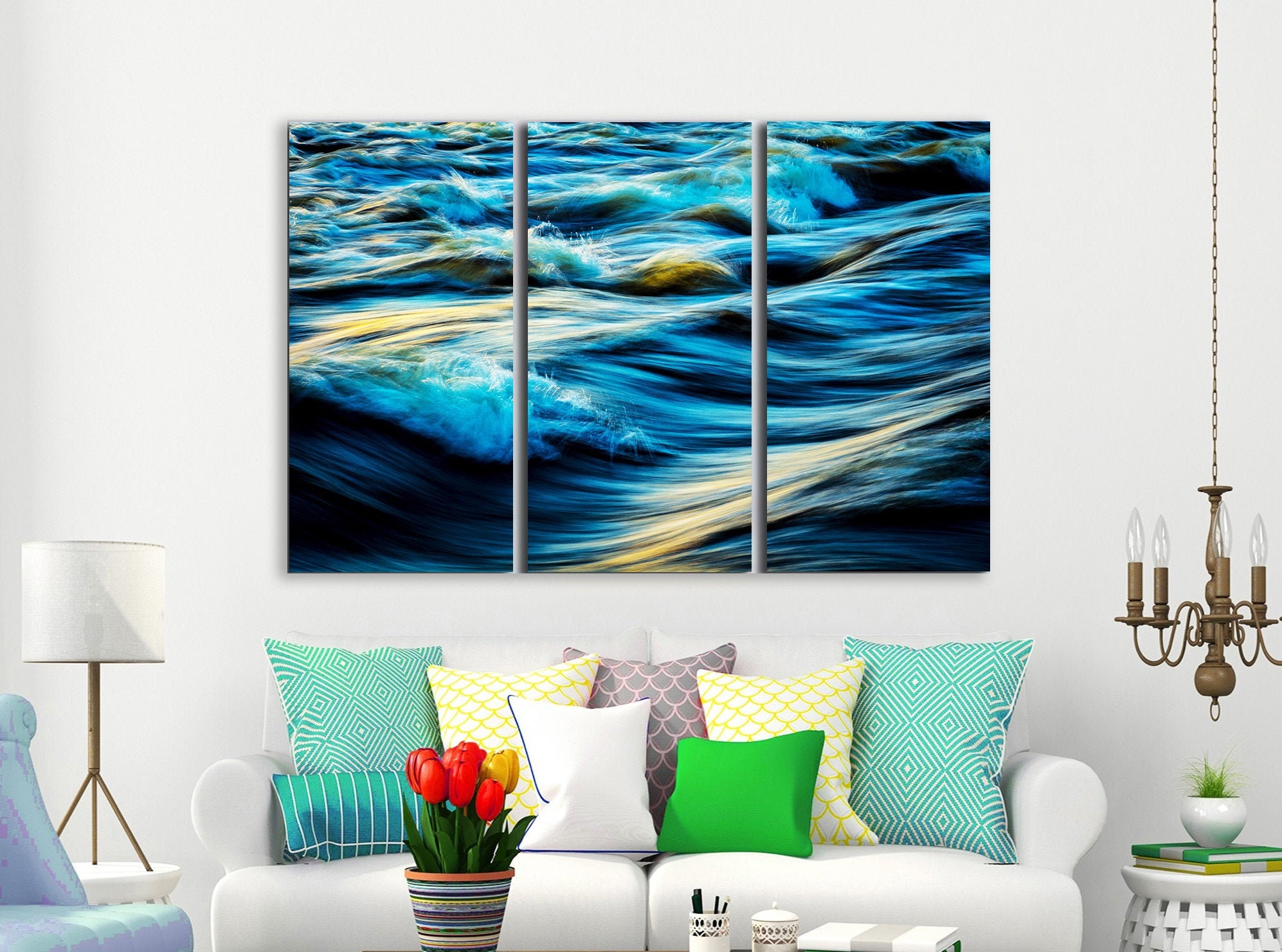 Ocean Canvas Art Abstract Painting Ocean Wall Art Abstract | Etsy