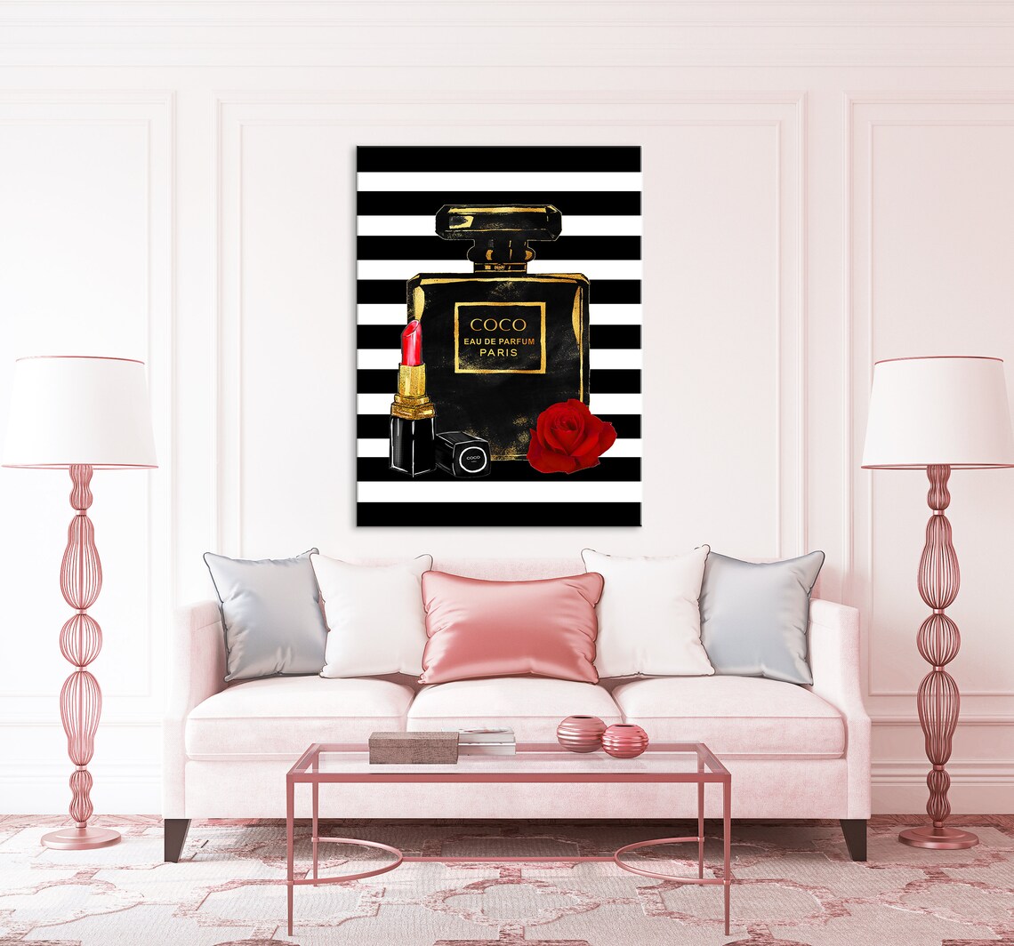 Fashion Wall Art Perfume Bottle Prints Fashion Canvas Wall Art Etsy