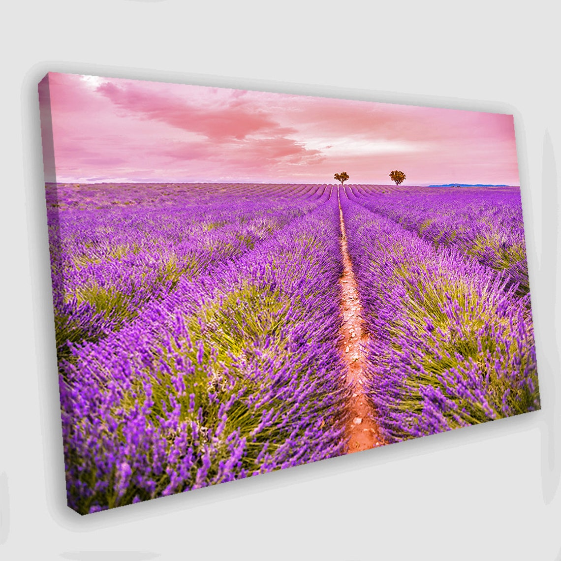Lavender Field Canvas Art Lavender Canvas Wall Art Lavender Etsy