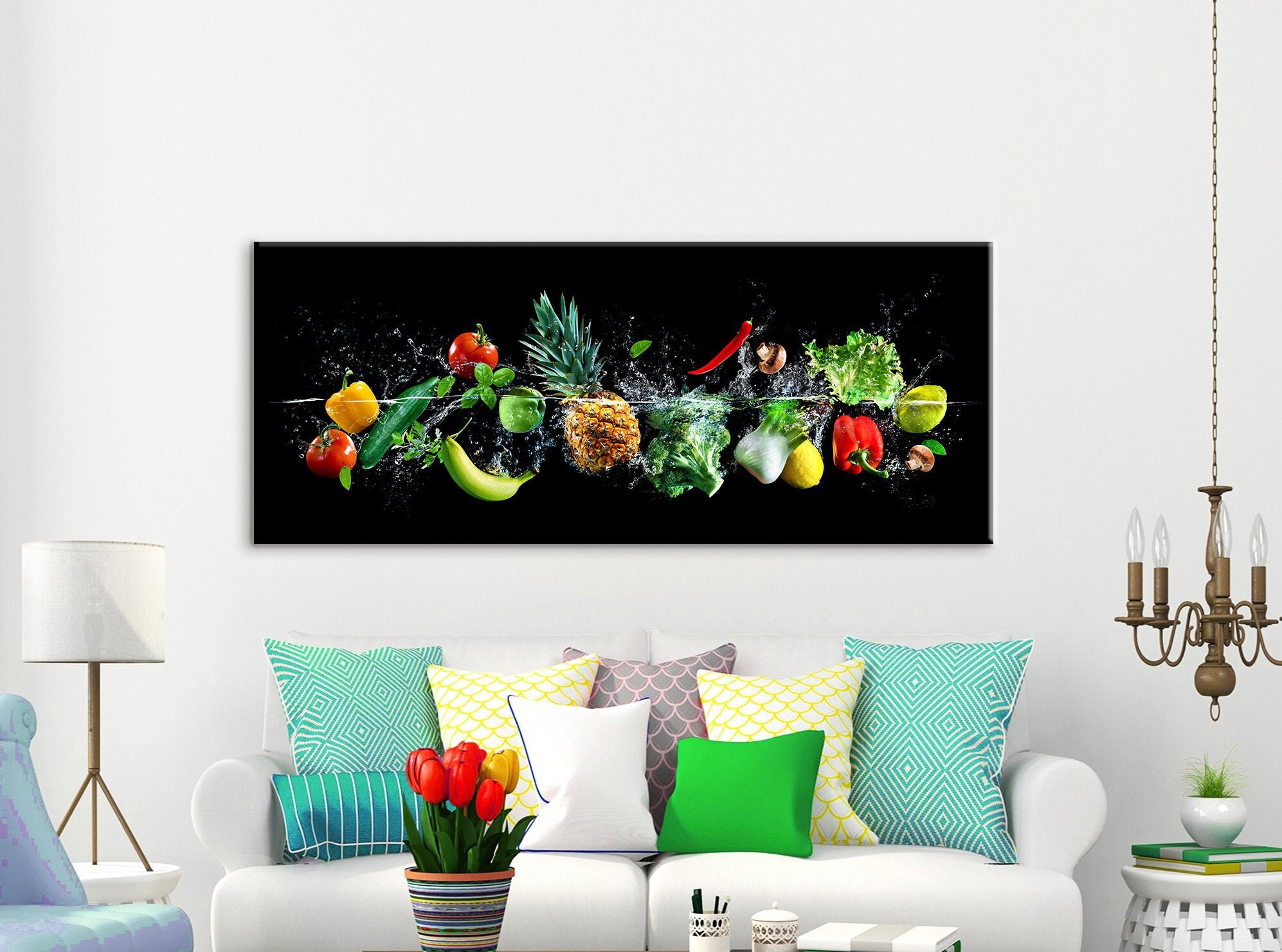 Vegetables Wall Art Vegetables Canvas Art Abstract Canvas Wall Etsy