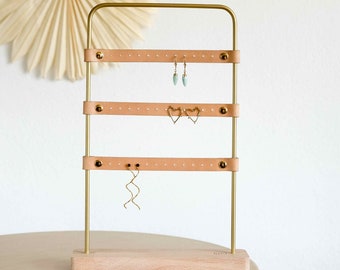 Wooden and leather earring holder | Osa 3