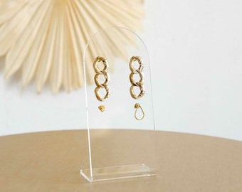 Small Clear Minimalist Semicircle Multi-Earring Earring Holder | Antoinette collection