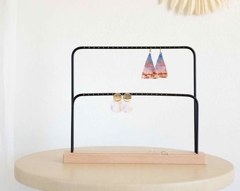 Holder for earrings and rings in wood and metal | Kilda Duo