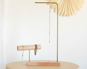 Jewelery holder for storage: bracelets, rings and necklaces in wood and metal | yna