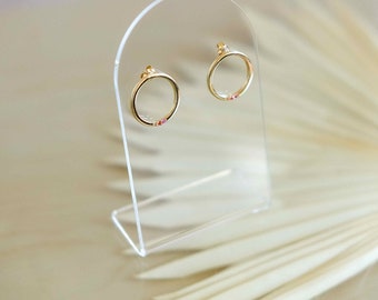 Small Clear Minimalist Half Circle Earring Holder | Antoinette collection