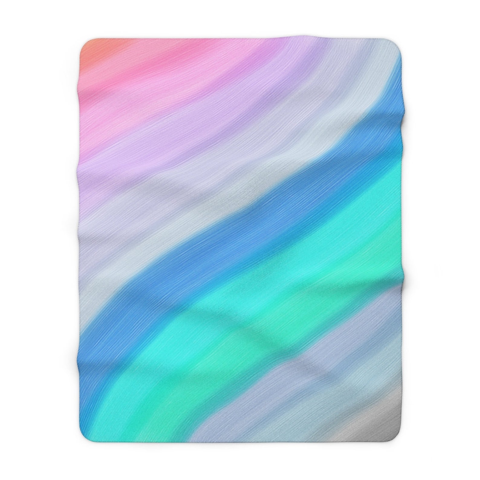 Rainbow design Sherpa Fleece Blanket Etsy