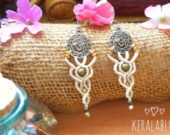 Om earrings/ethnic earrings for hippie women/spiritual jewelry/tribal earring for meditation/budist earrings/unique jewelry Bohemian/love